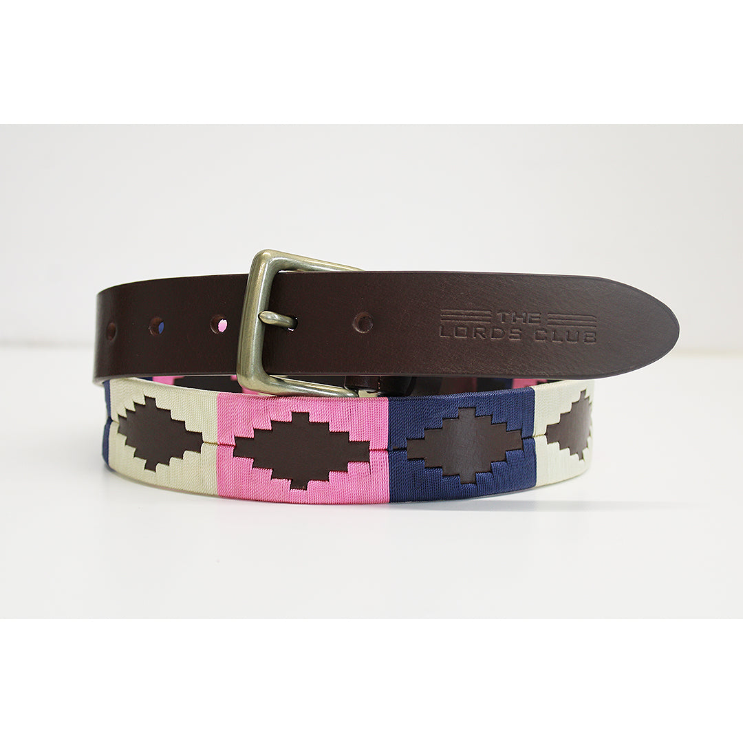 Polo Belt - Pink/Navy/Beige