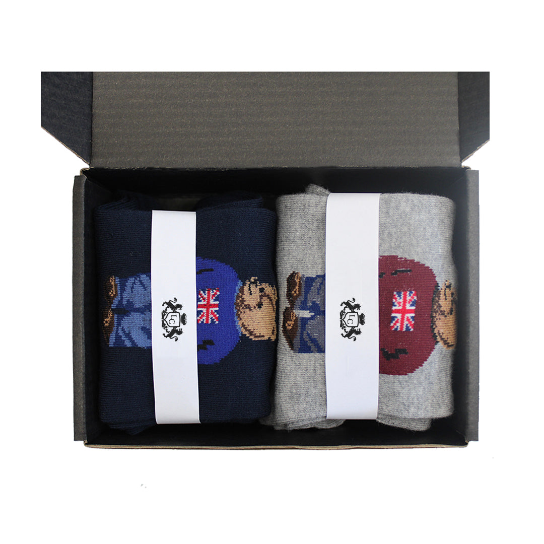 English Bear Socks Gift Box Duo