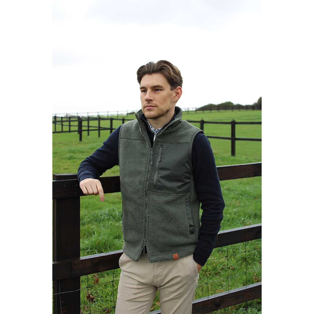 Sherpa Gilet - Olive Green