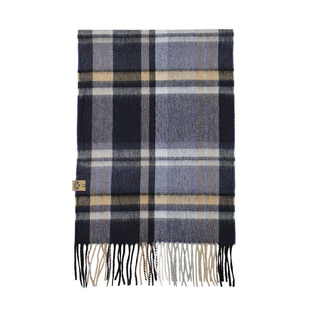 100% Lambswool Scarf - Navy