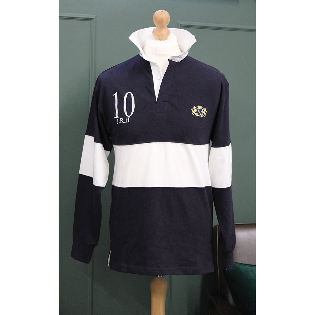 Personalised Country Club Rugby Shirt - Navy/White