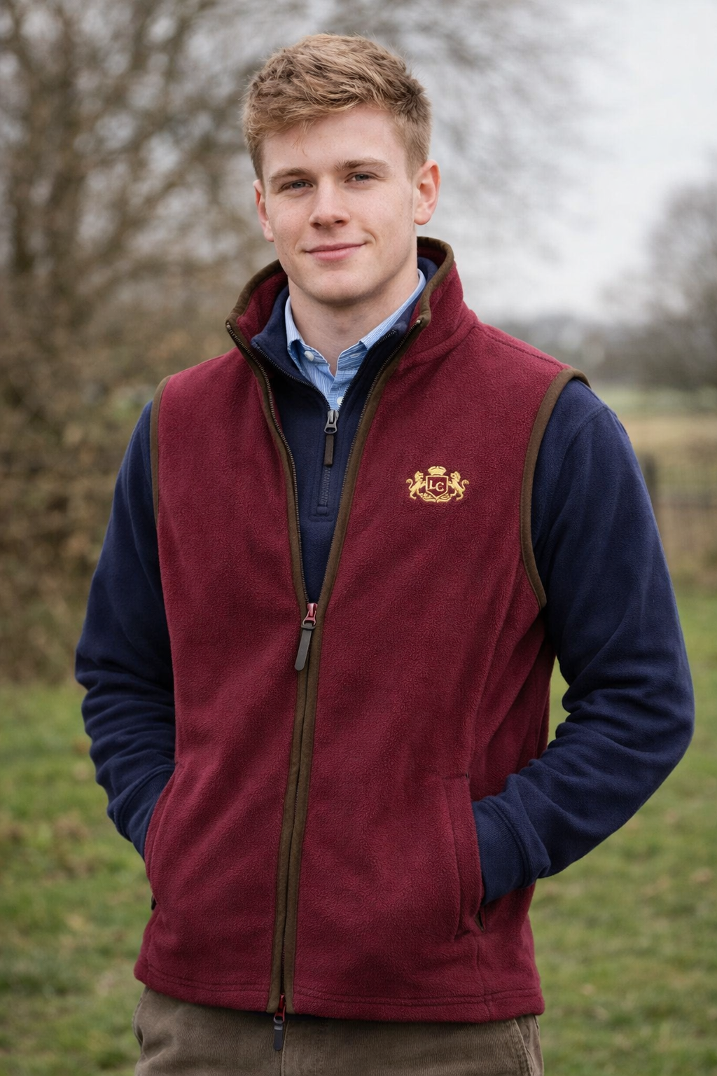 Country Club Gilet -  Wine Red