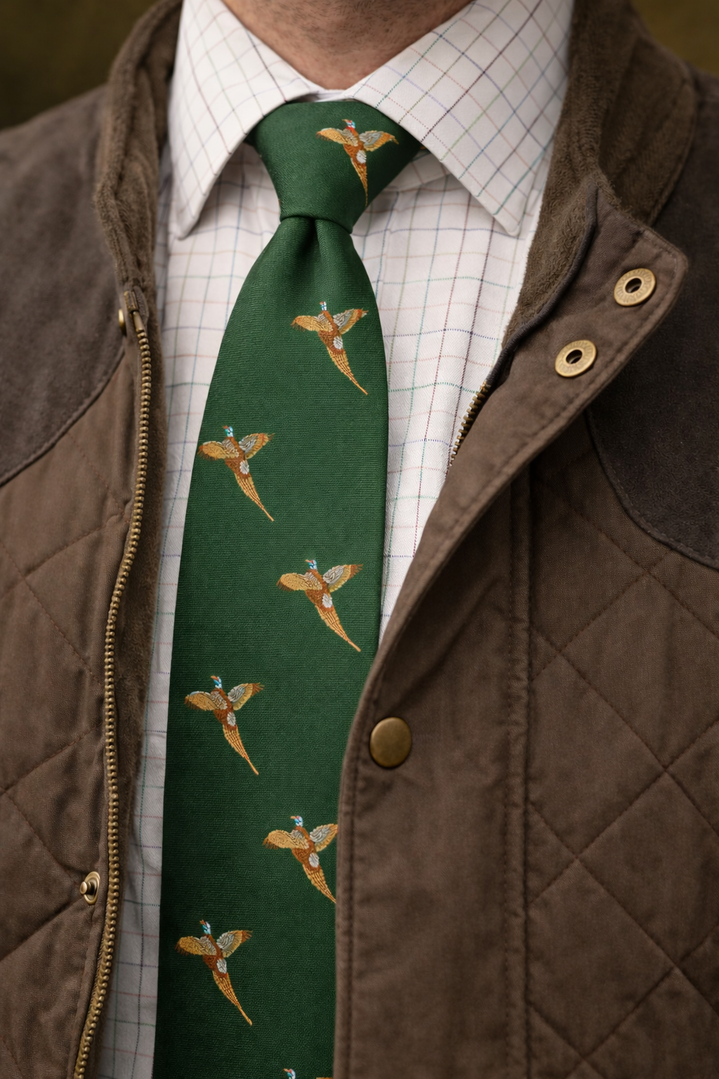 Green pheasant tie