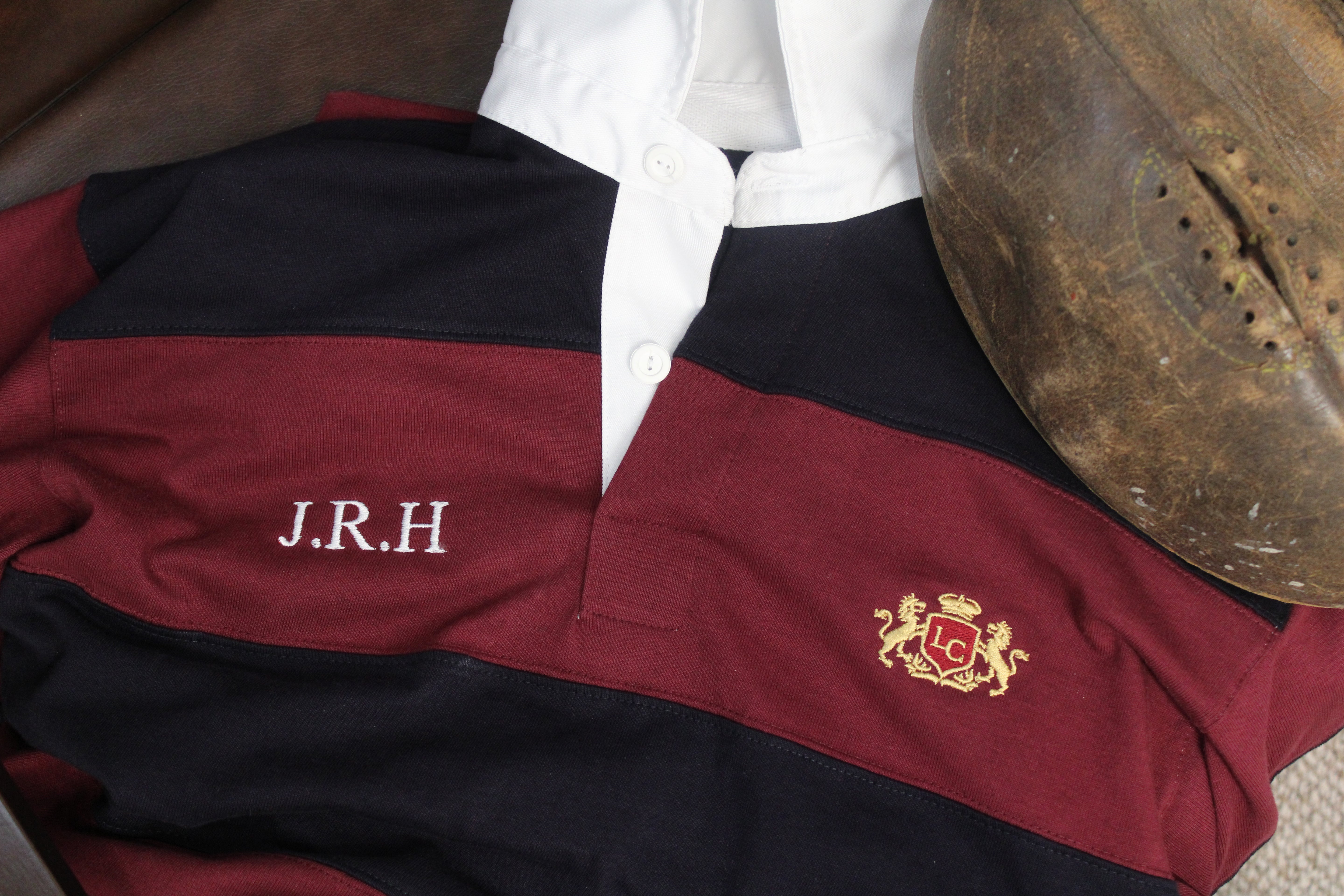 Personalised Country Club Rugby Shirt - Burgundy/Navy