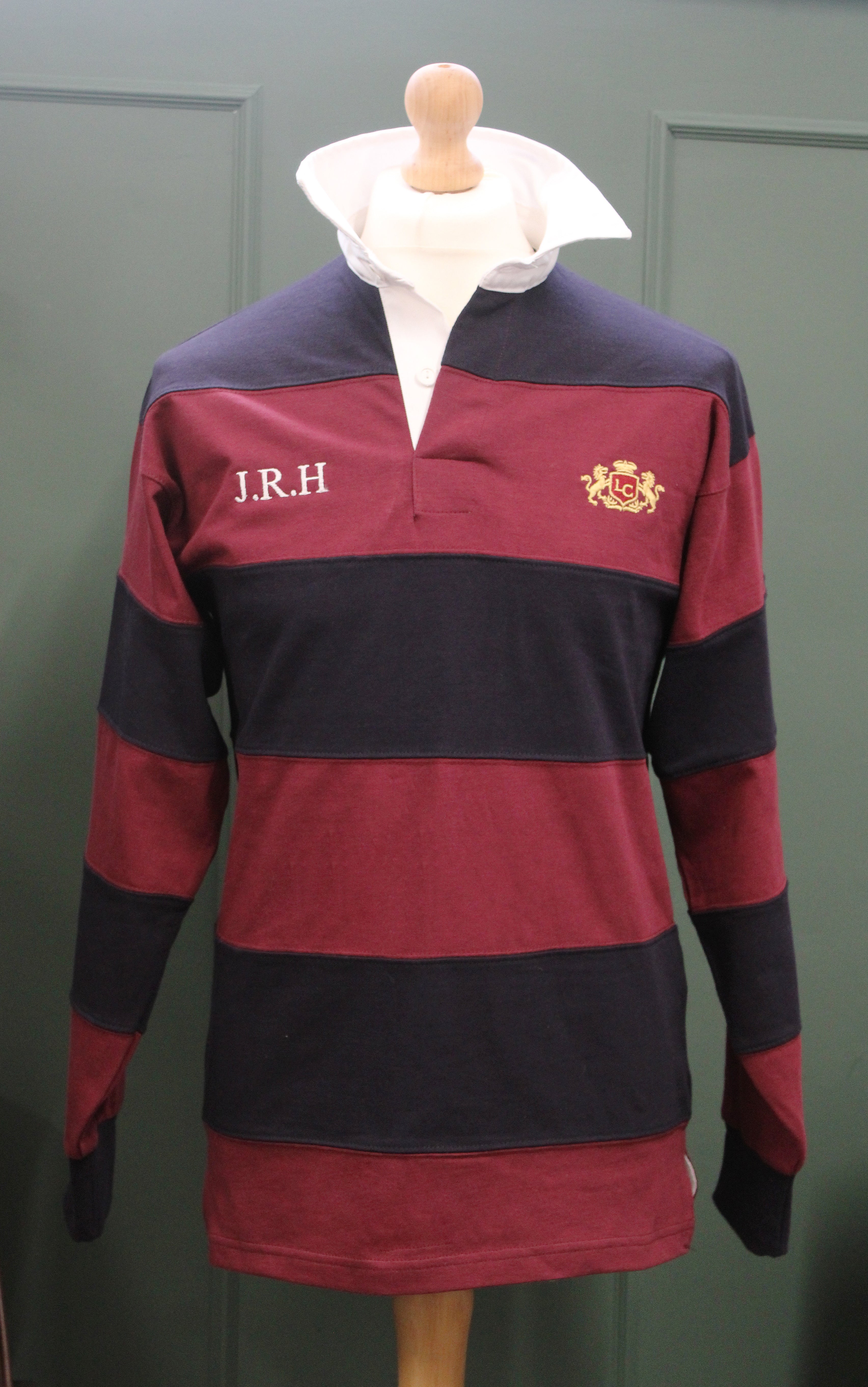 Personalised Country Club Rugby Shirt - Burgundy/Navy