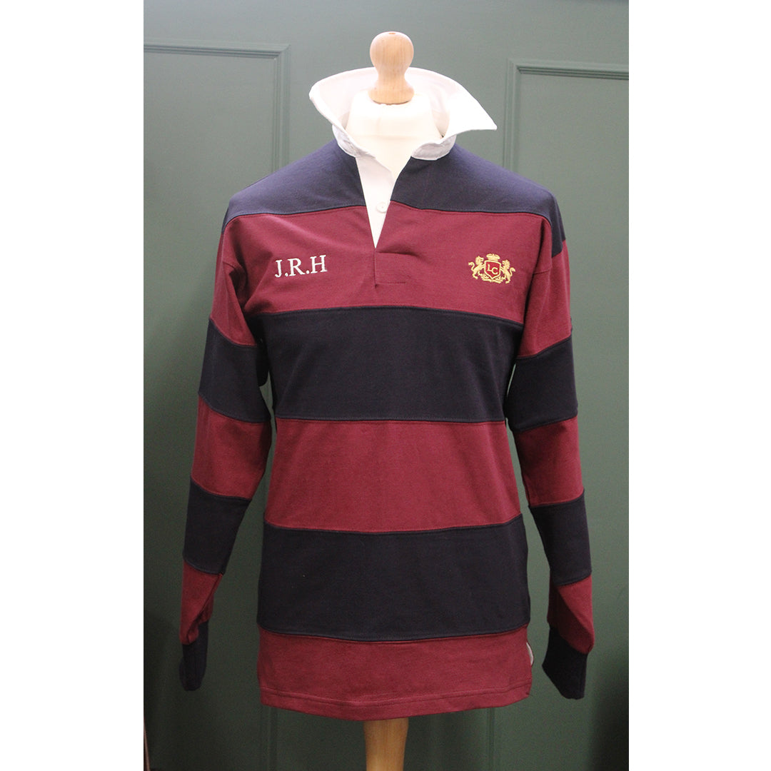 Personalised Country Club Rugby Shirt - Burgundy/Navy