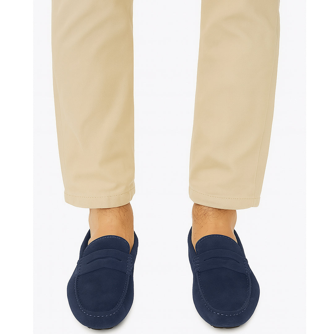 Lord London Penny Driving Loafers - Deepsea Blue