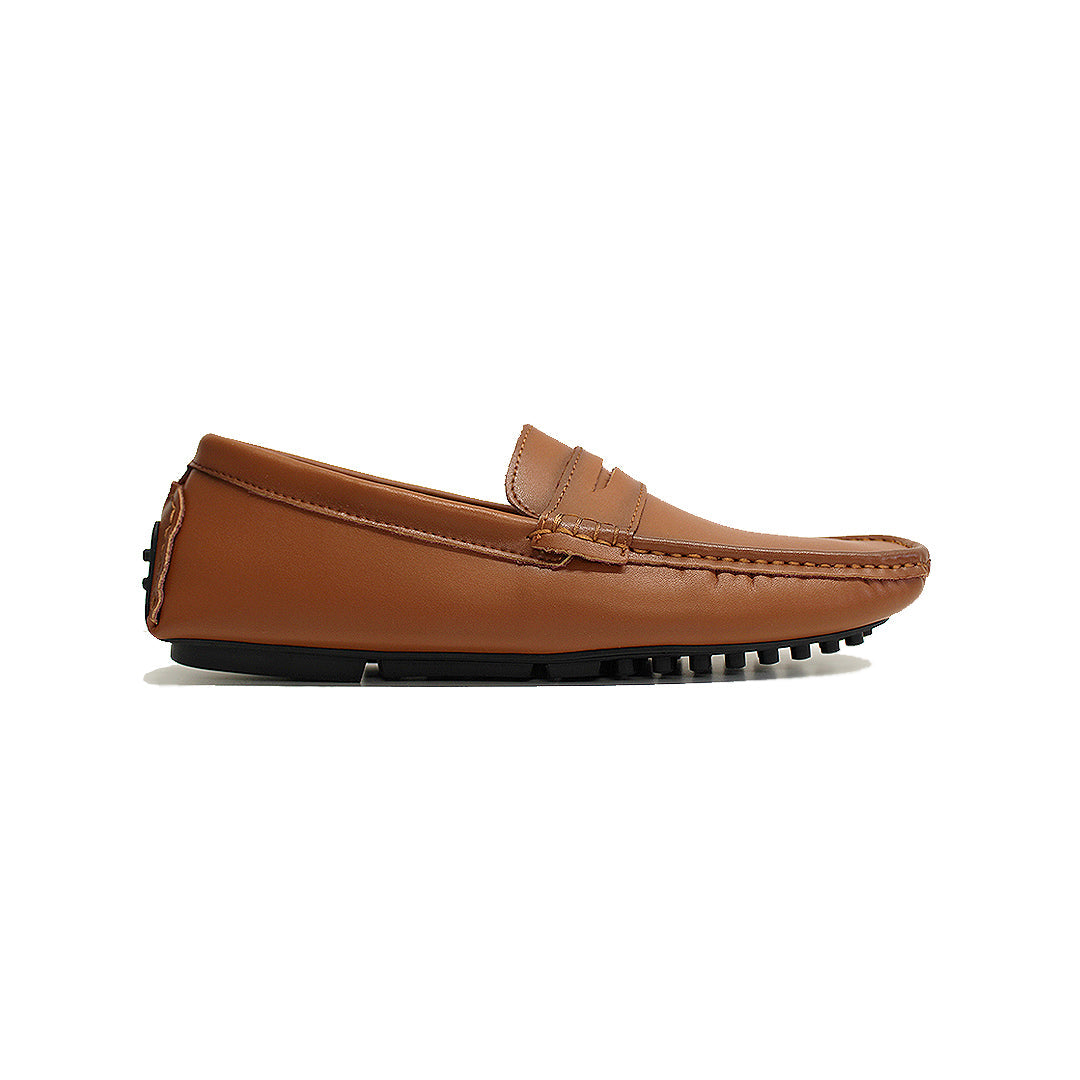 Lord London Penny Driving Loafers - Tan Leather
