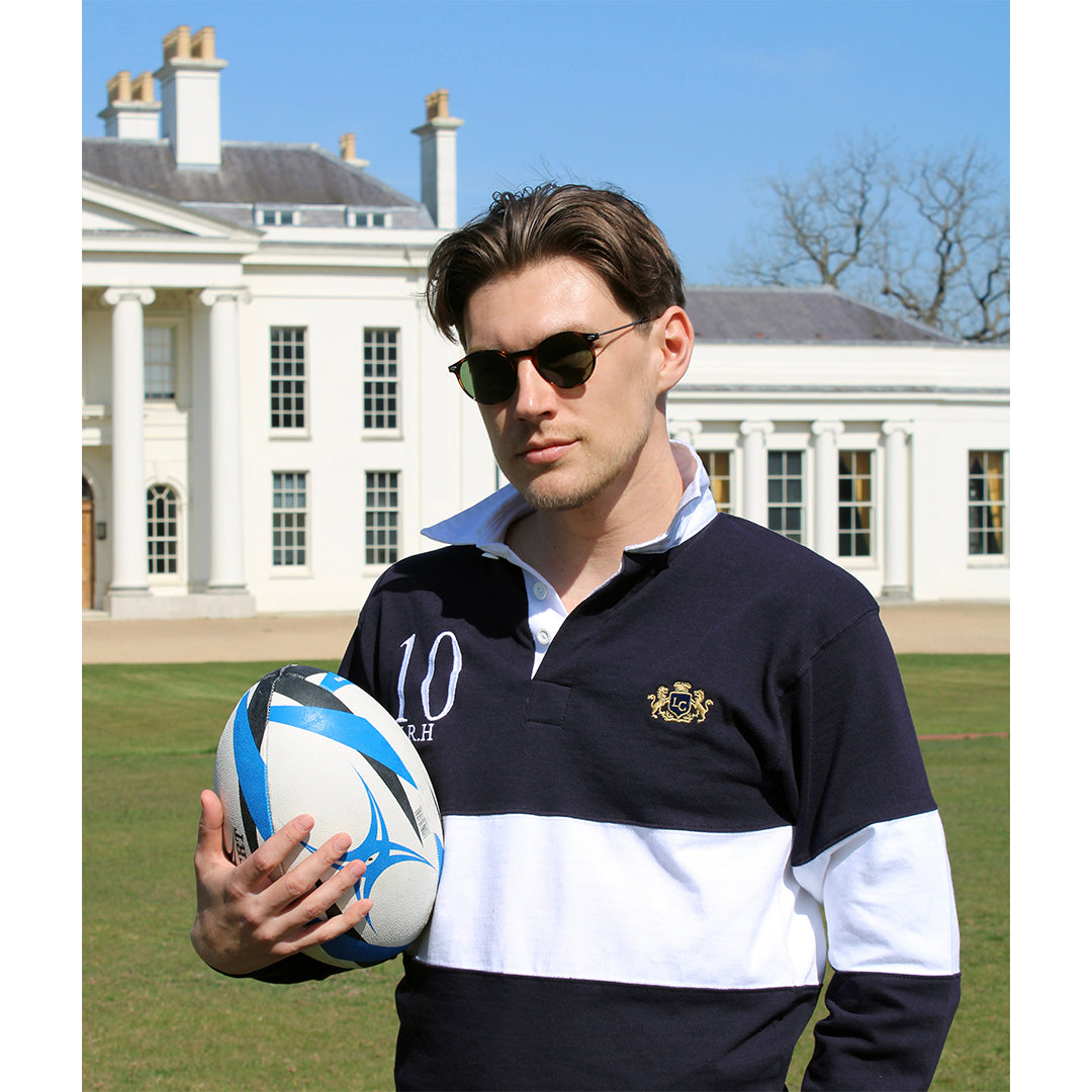 Personalised Country Club Rugby Shirt - Navy/White