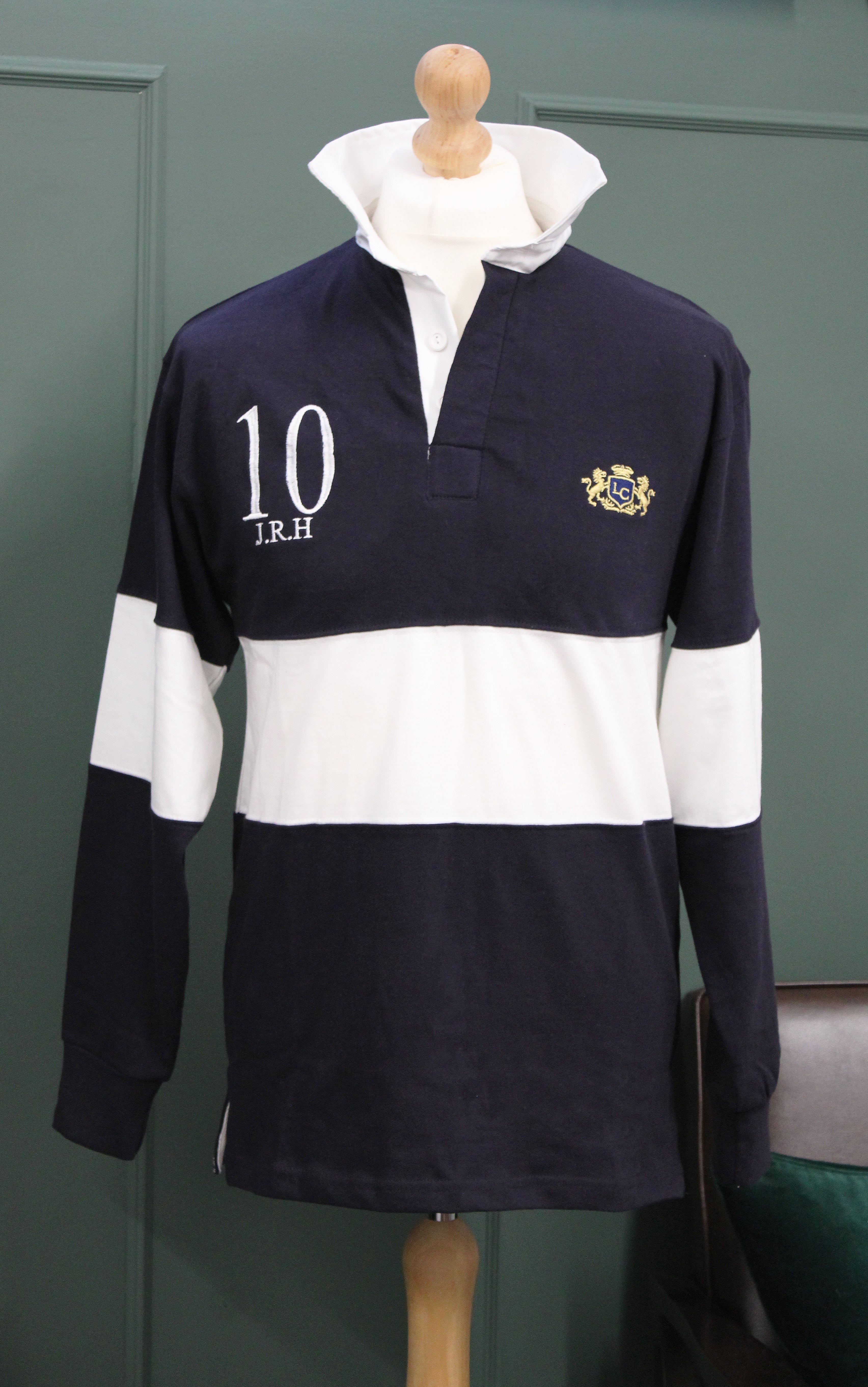 Personalised Country Club Rugby Shirt - Navy/White